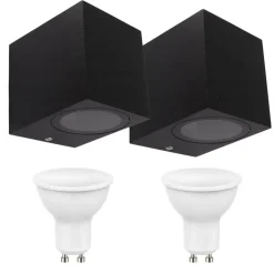 2er Set LED Wandlampe Außenbereich - 2x 4W - 3000K - Anthrazit