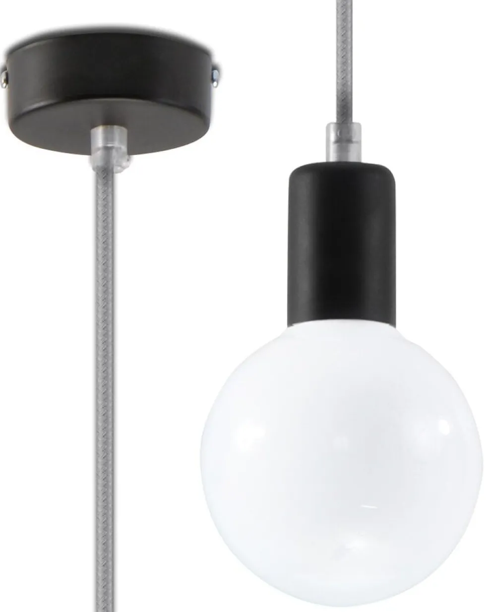 Hängeleuchte EDISON Grau - 1x E27 Fassung - max. 60W - exkl. LED's