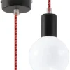 Hängeleuchte EDISON Schwarz & Rot - 1x E27 Fassung - max. 60W - exkl. LED's