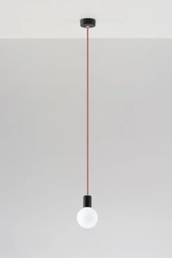 Hängeleuchte EDISON Schwarz & Rot - 1x E27 Fassung - max. 60W - exkl. LED's