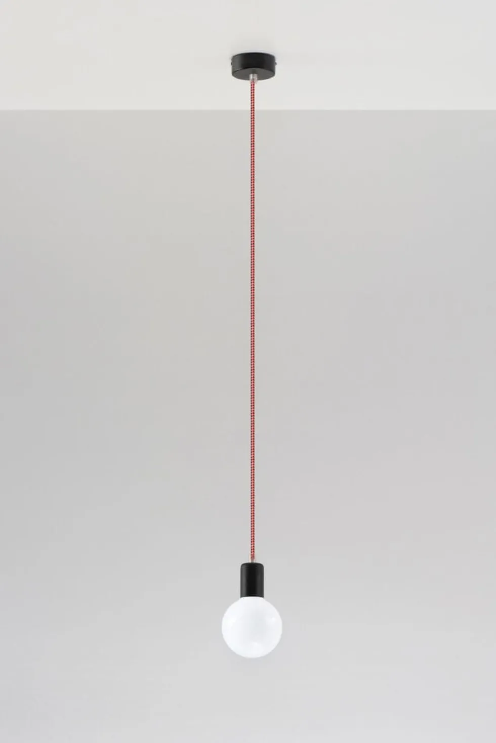 Hängeleuchte EDISON Schwarz & Rot - 1x E27 Fassung - max. 60W - exkl. LED's