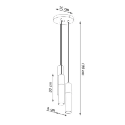 Hängeleuchte PABLO 3P Schwarz - 3x G9 Fassung - max. 3x40W - exkl. LED's