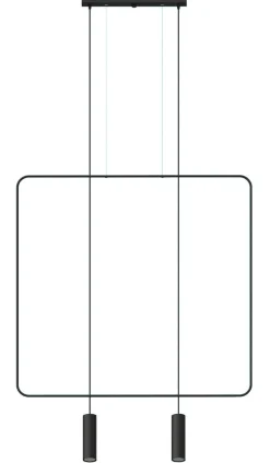 Hängeleuchte RANA 2 Schwarz - 2x GU10 Fassung - max. 2x40W - exkl. LED's