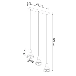 Hängeleuchte TALEJA 3 Schwarz - GU10 AR111 Fassung - exkl. LED's