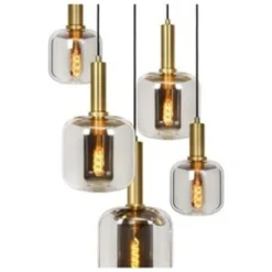 JOANET - Pendelleuchte - Ø 66 cm - 5xE27 - Rauchglas