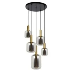 JOANET - Pendelleuchte - Ø 66 cm - 5xE27 - Rauchglas