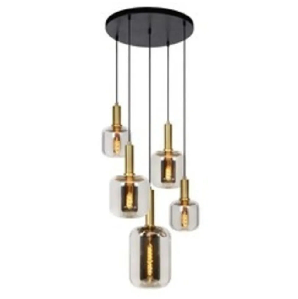JOANET - Pendelleuchte - Ø 66 cm - 5xE27 - Rauchglas