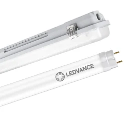 Komplettset - 150cm Doppelfassung - IP65 Feuchtraum -Wannenleuchte + 2 x 25W LED Leuchtstoffröhren 6000K - 865 - Tageslichtweiß