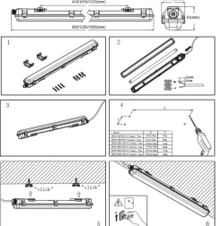 Komplettset - 150cm Doppelfassung - IP65 Feuchtraum -Wannenleuchte + 2 x 25W LED Leuchtstoffröhren 6000K - 865 - Tageslichtweiß