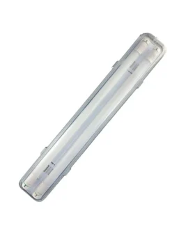 Komplettset - 150cm Doppelfassung - IP65 Feuchtraum -Wannenleuchte + 2 x 25W LED Leuchtstoffröhren 6000K - 865 - Tageslichtweiß