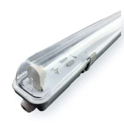 Komplettset - 150cm Einzelfassung - IP65 Feuchtraum -Wannenleuchte + 25W LED Leuchtstoffröhre 6000K - 865 - Tageslichtweiß - Komplett