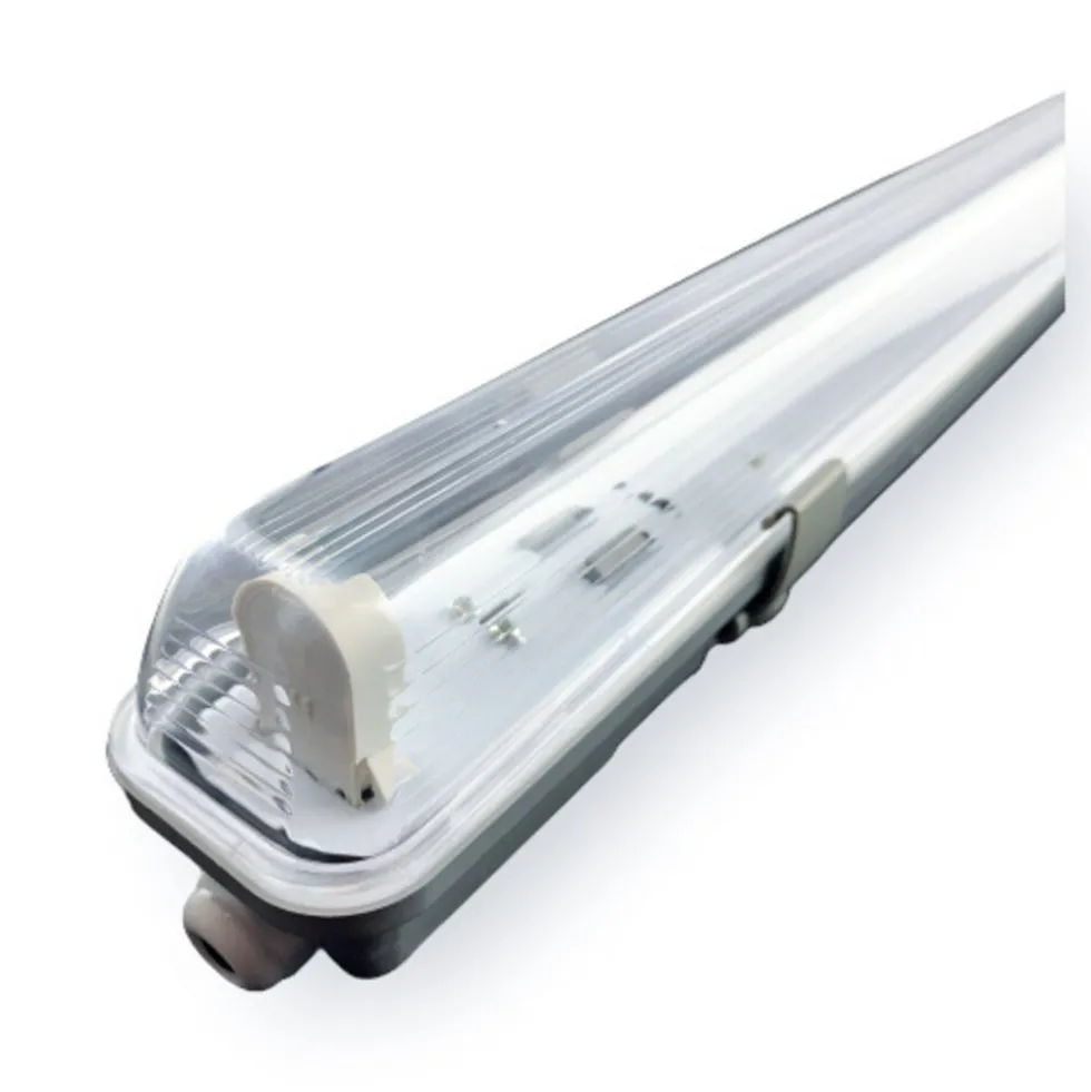 Komplettset - 150cm Einzelfassung - IP65 Feuchtraum -Wannenleuchte + 25W LED Leuchtstoffröhre 4000K - 840 - Neutralweiß