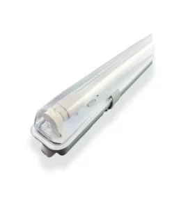 Komplettset - 120cm Einzelfassung - IP65 Feuchtraum -Wannenleuchte + 18W LED Leuchtstoffröhre 4000K - 840 - Neutralweiß