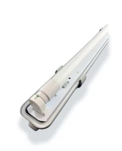 Komplettset - 120cm Einzelfassung - IP65 Feuchtraum -Wannenleuchte + 18W LED Leuchtstoffröhre 4000K - 840 - Neutralweiß