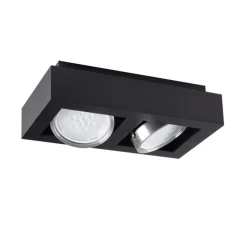 LED AR111 GU10 Deckenspot Armatur schwarz - zweifach für 2 LED GU10 Spots