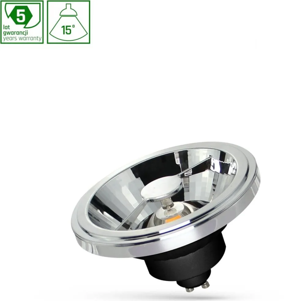 LED AR111 GU10 230V - 12W entspricht 100W - 4000K Neutralweiß - 15° Abstrahlwinkel - nicht dimmbar