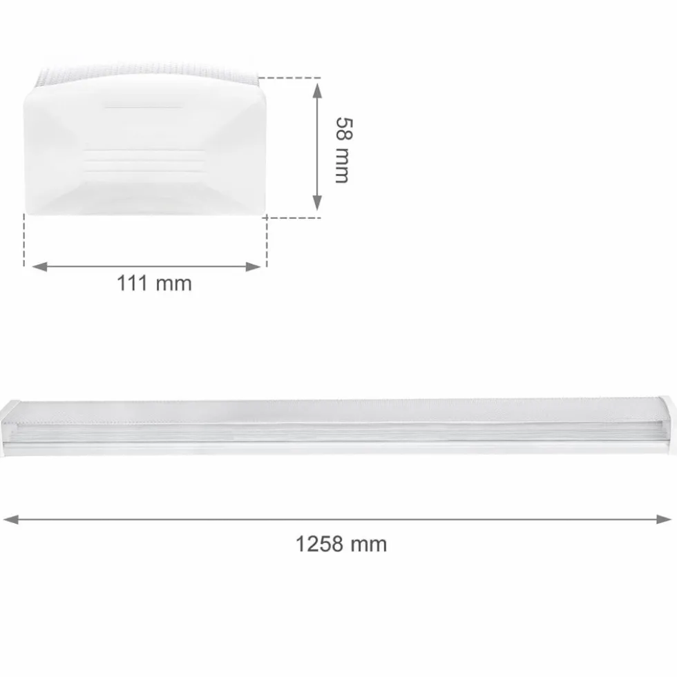 LED Armatur Prisma 120cm IP44 40W entspricht 400W 4000K Neutralweiß - 5 Jahre Garantie