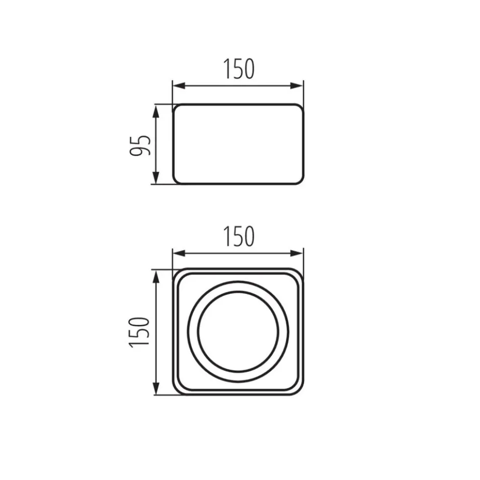 LED AR111 Strahler Einbaurahmen Schwarz viereckig - für 1 LED AR111 Spot