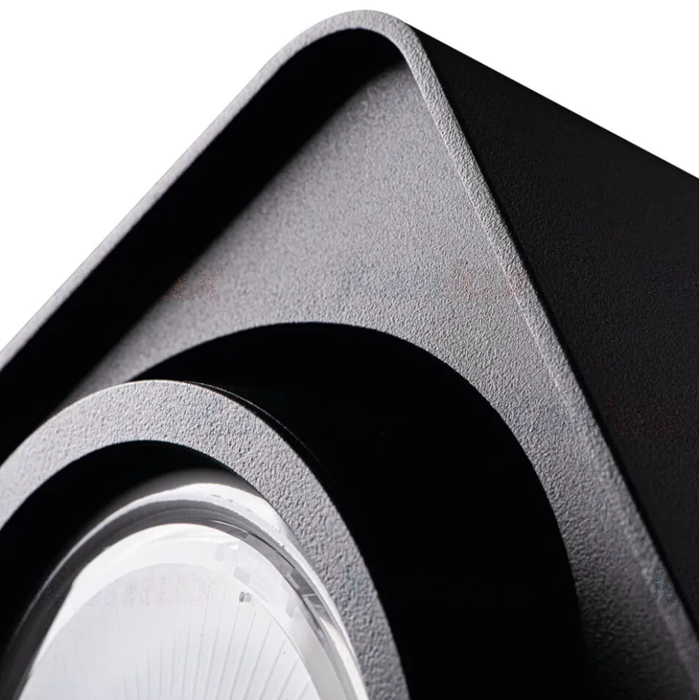 LED AR111 Strahler Einbaurahmen Schwarz viereckig - für 1 LED AR111 Spot