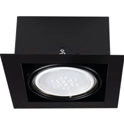 LED AR111Strahler Einbaurahmen Schwarz viereckig - für 1 LED AR111 Spot