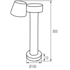 LED Außenlampen- / Gartenleuchtenständer - IP54 - 7.5W - 4000K Neutralweiß- verstellbar - 80cm hoch