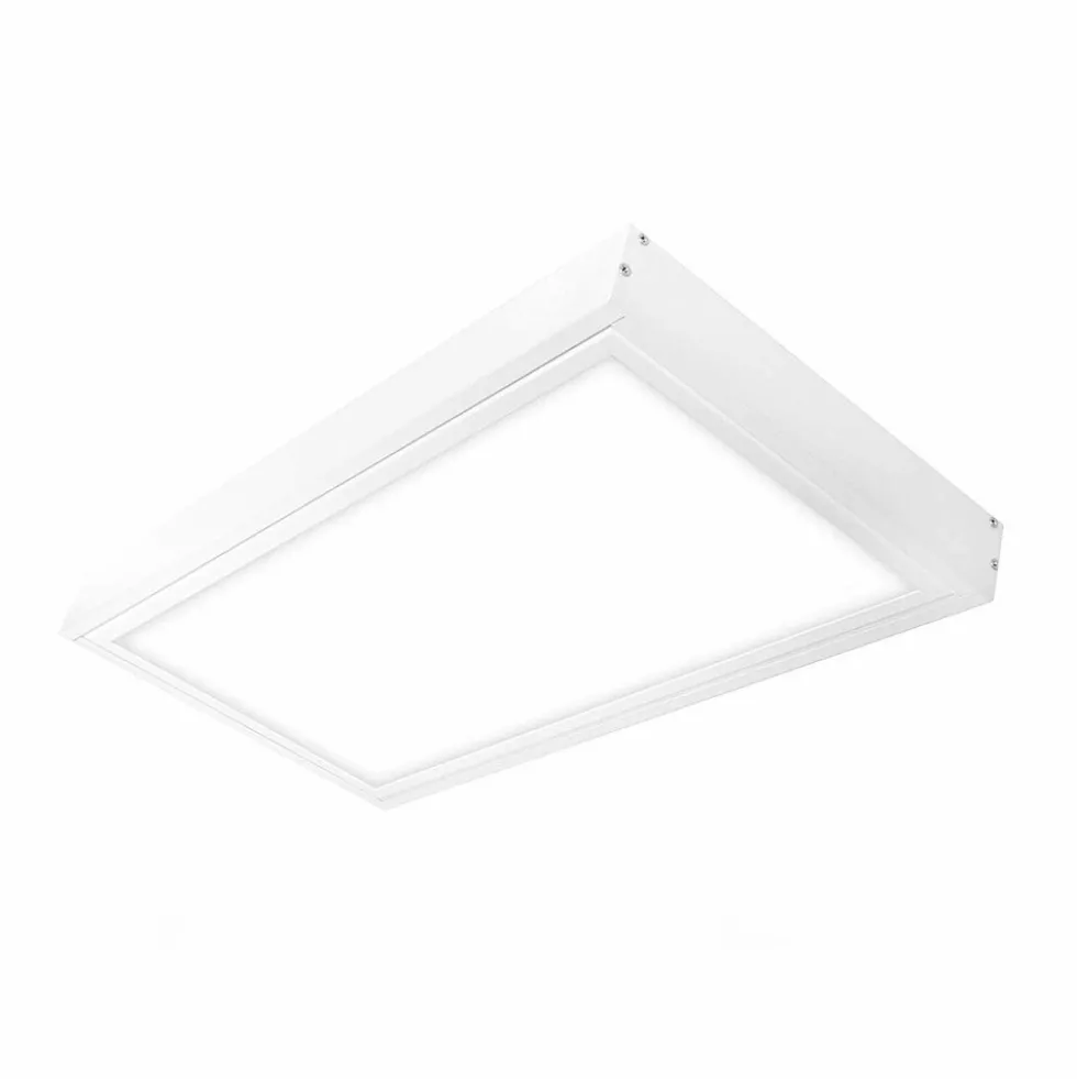LED Aufbau-Rahmen für Panel 60×30 cm – Weißes Aluminium – 5 cm Höhe inkl. Schrauben