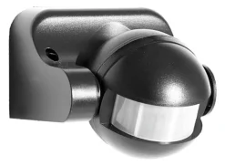 LED Bewegungssensor IP44 Schwarz . 180° - PIR infrarot Bewegungsmelder - 230V max. 300W