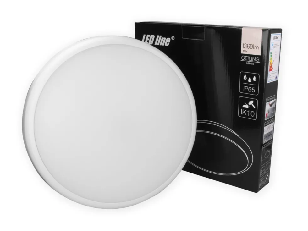 LED Deckenleuchte Lunar - mit Sensor- IP65 wasserdicht - 16W entspricht 130W - Neutralweiß 4000K