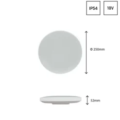 LED Deckenleuchte Nymphea IP54 - 18W 2050lm - Lichtfarbe optional - Bewegungs- und Dämmerungssensor