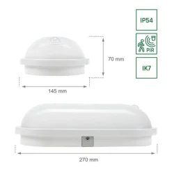 LED-Deckenleuchte - oval - mit Sensor - 20W 4000K - IP54 - 230V