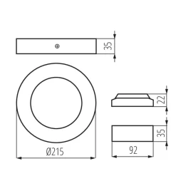 LED Deckenleuchte Schwarz CARSA 18W - Lichtfarbe optional
