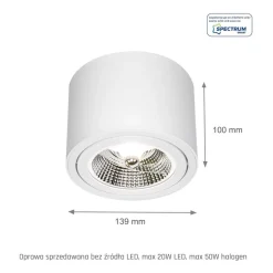 LED Deckenspot - AR111 230V - Mattweiss - exkl. LED Spot