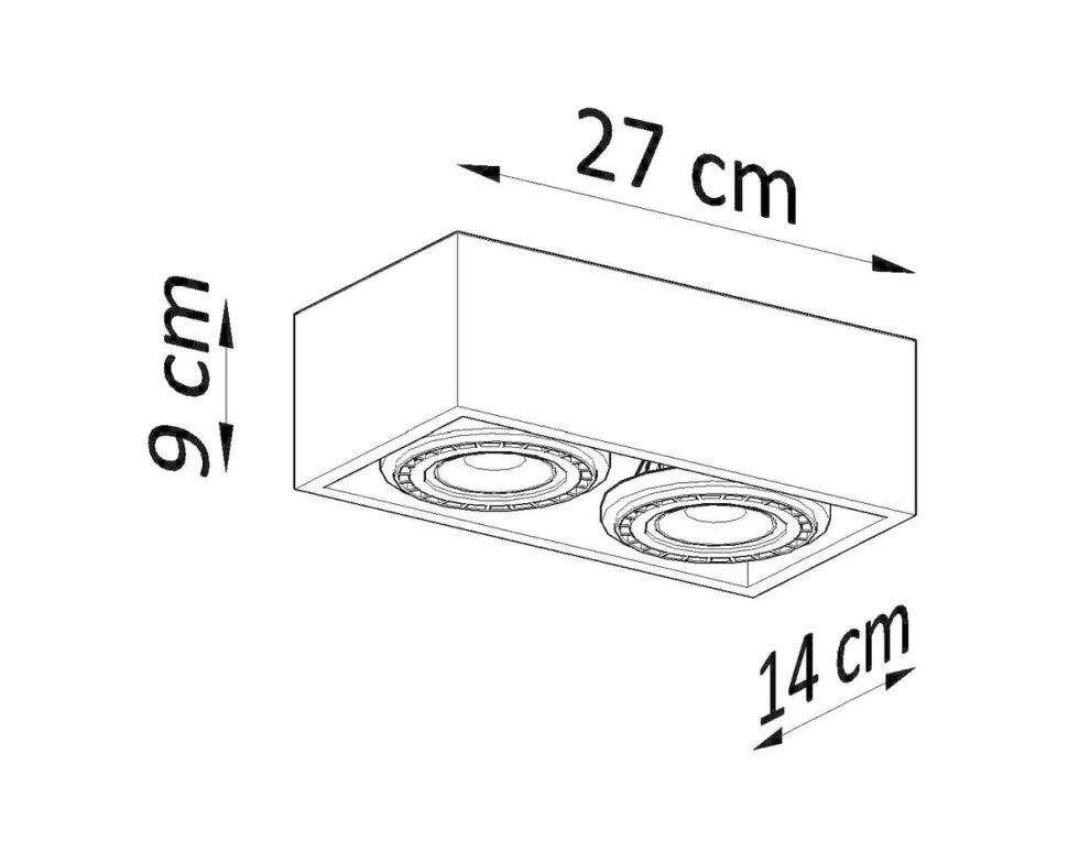 LED Deckenspot Beton QUATRO - 2 x GU10 AR111 Fassung - exkl. LED's