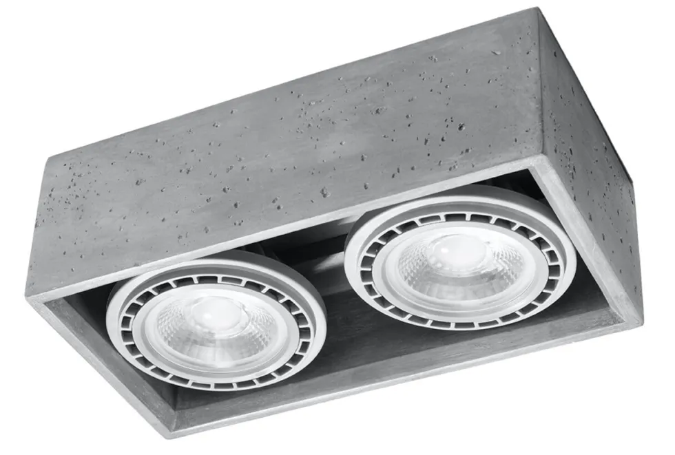 LED Deckenspot Beton QUATRO - 2 x GU10 AR111 Fassung - exkl. LED's