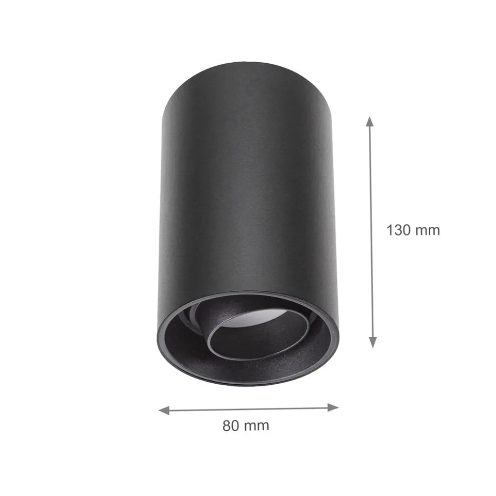 LED Deckenspot CHLOE LENS - 1x GU10 Fassung - Mattschwarz
