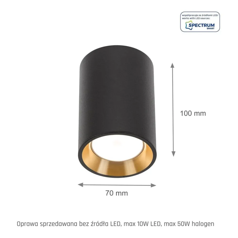 LED Deckenspot CHLOE MINI - 1x GU10 Fassung - Schwarz/Gold