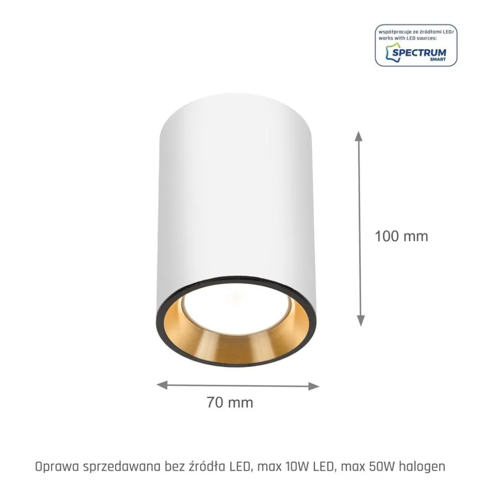 LED Deckenspot CHLOE MINI - 1x GU10 Fassung - Weiß/Gold