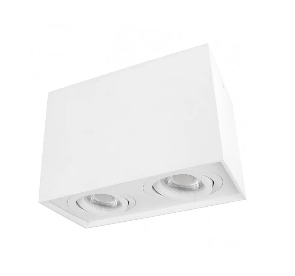 LED Deckenspot doppelt schwenkbar - Würfel Weiß - GU10 Fassung