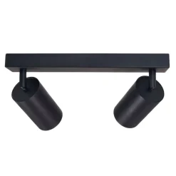 LED Deckenspot Mattschwarz - 2 verstellbare GU10 Fassungen für LED Spots - exkl. LED Spot