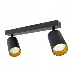 LED Deckenspot Mattschwarz - 2 verstellbare GU10 Fassungen für LED Spots - exkl. LED Spot