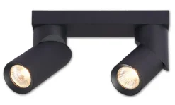 LED Deckenspot Mattschwarz - 2 verstellbare GU10 Spots