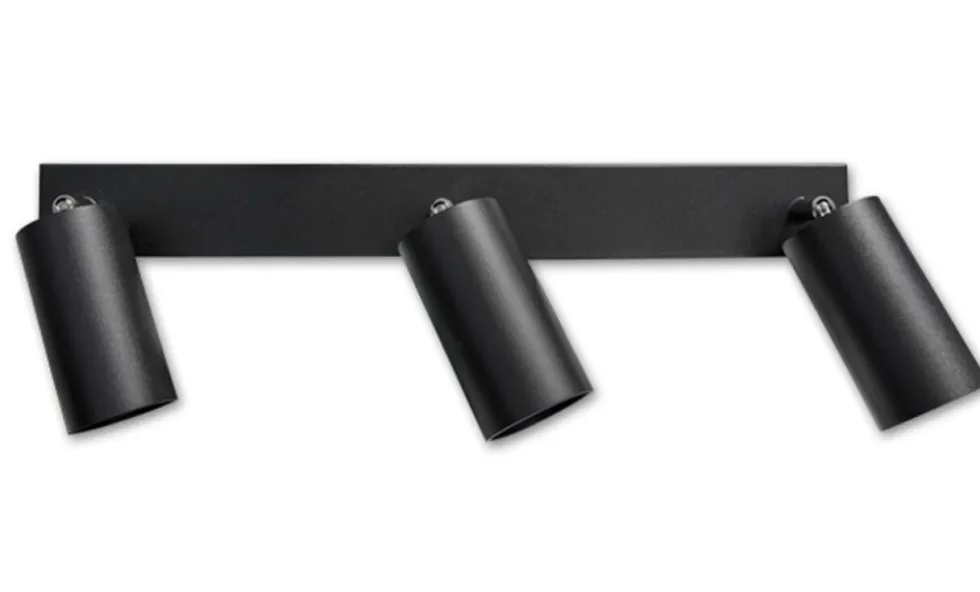 LED Deckenspot Mattschw. - 3 verstellbare GU10 Fassungen für LED Spots - exkl. LED Spot