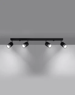 LED Deckenspot Schwarz Chrom NERO - 4 x GU10 Fassung - exkl. LED's