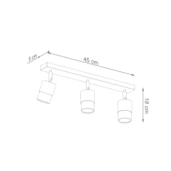 LED Deckenspot Schwarz Chrom NERO - 3 x GU10 Fassung - exkl. LED's