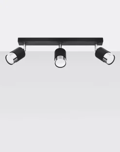 LED Deckenspot Schwarz Chrom NERO - 3 x GU10 Fassung - exkl. LED's