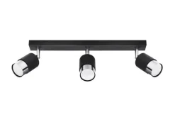 LED Deckenspot Schwarz Chrom NERO - 3 x GU10 Fassung - exkl. LED's