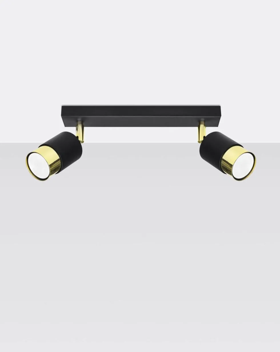 LED Deckenspot Schwarz Gold NERO - 2 x GU10 Fassung - exkl. LED's