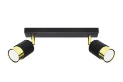 LED Deckenspot Schwarz Gold NERO - 2 x GU10 Fassung - exkl. LED's