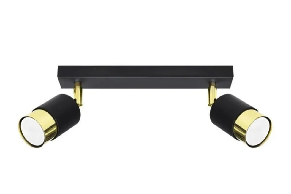 LED Deckenspot Schwarz Gold NERO - 2 x GU10 Fassung - exkl. LED's