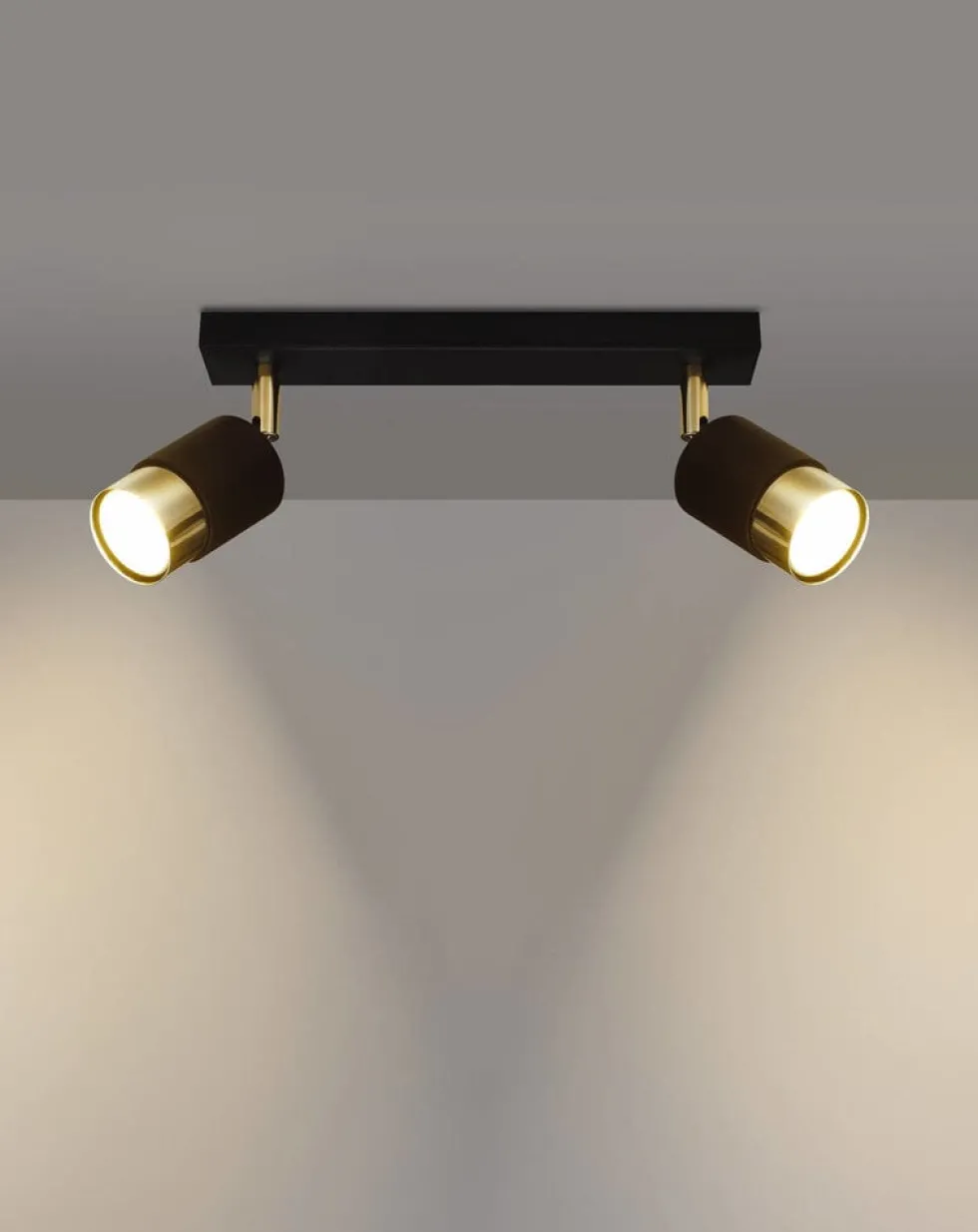 LED Deckenspot Schwarz Gold NERO - 2 x GU10 Fassung - exkl. LED's